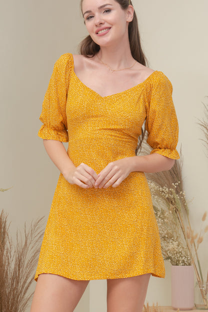 GEORGIA DRESS IN YELLOW MUSTARD