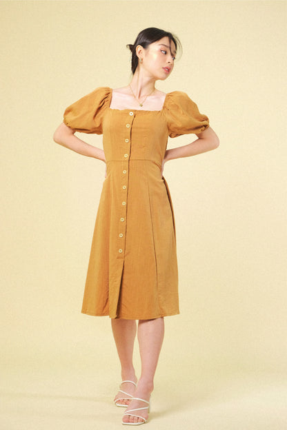 FRANCESCA DRESS IN TAWNY BROWN POPCHIC FRANCESCA DRESS IN TAWNY BROWN POPCHIC