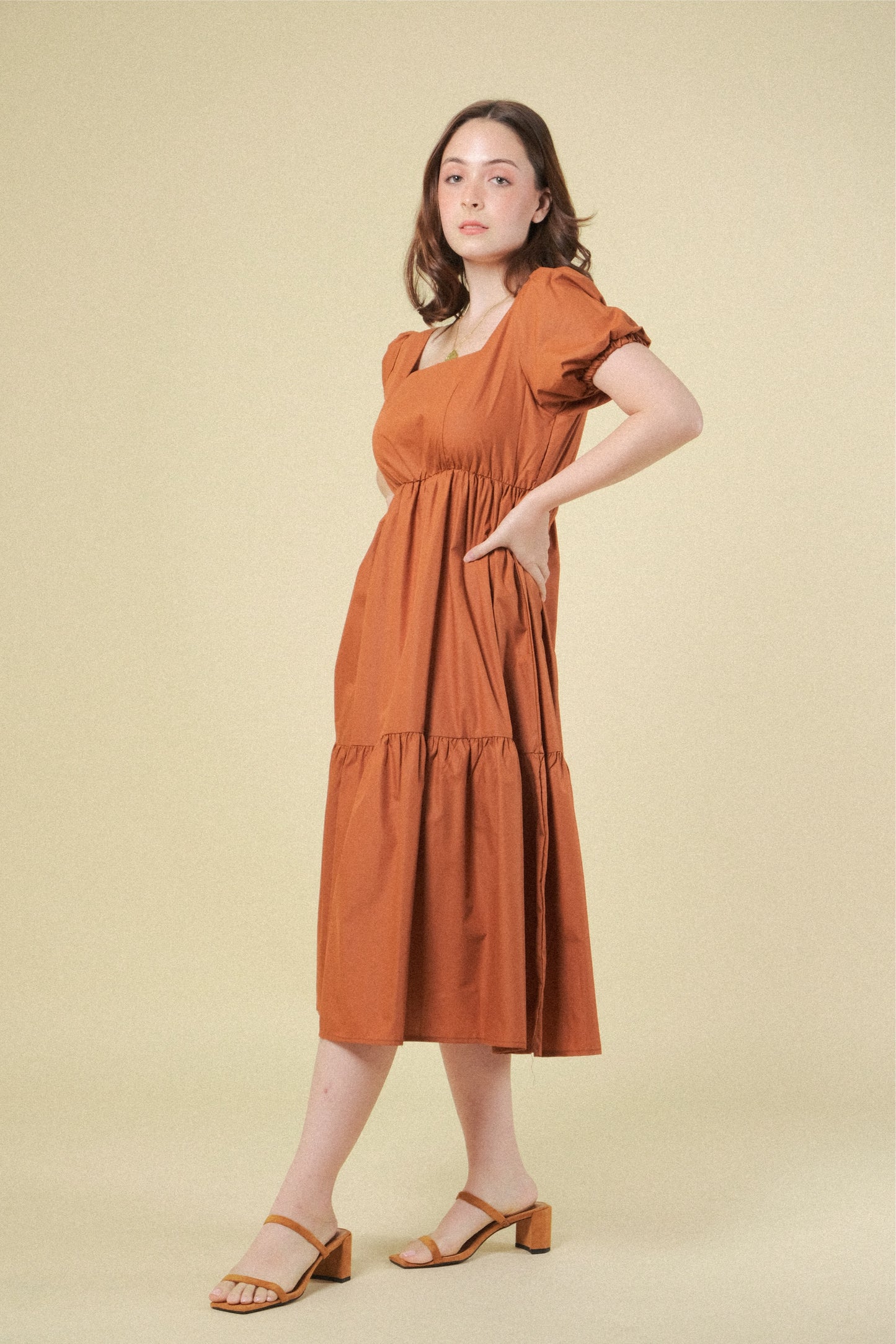 LUCILLE DRESS IN RUST