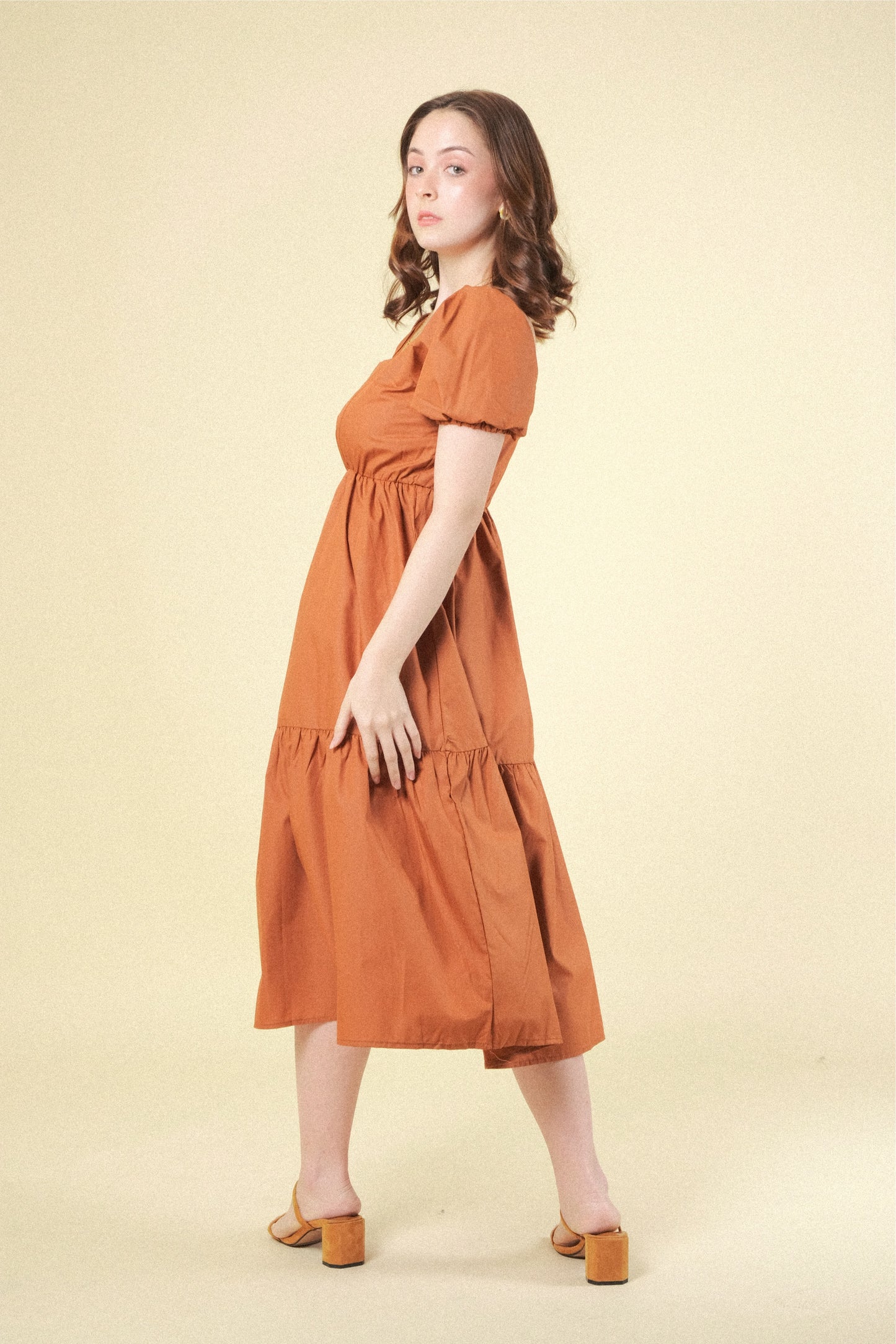 LUCILLE DRESS IN RUST