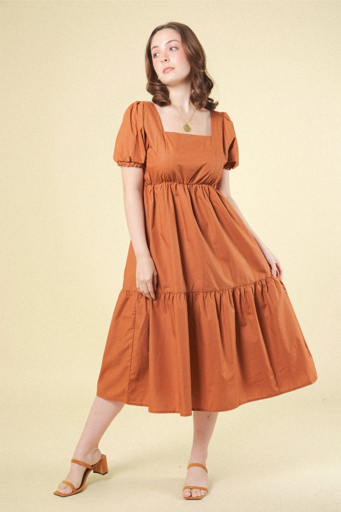 LUCILLE DRESS IN RUST