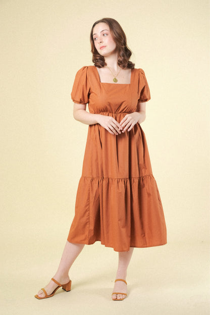 LUCILLE DRESS IN RUST