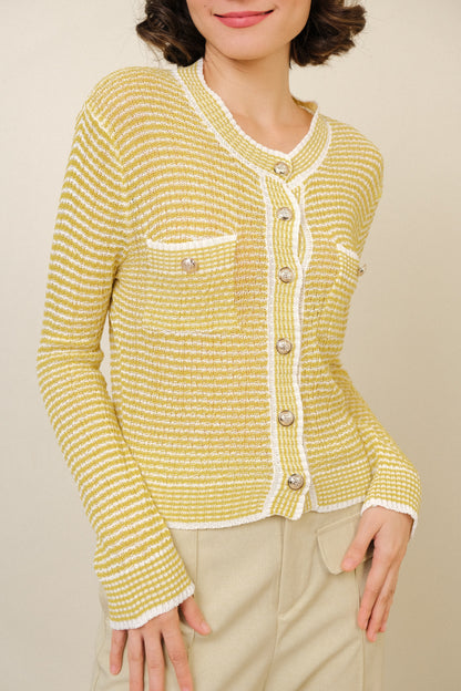 GUILA CARDIGAN IN YELLOW MUSTARD