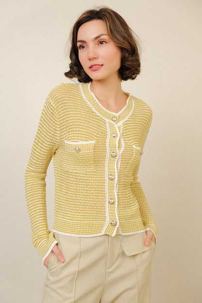 GUILA CARDIGAN IN YELLOW MUSTARD