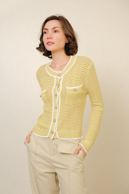 GUILA CARDIGAN IN YELLOW MUSTARD