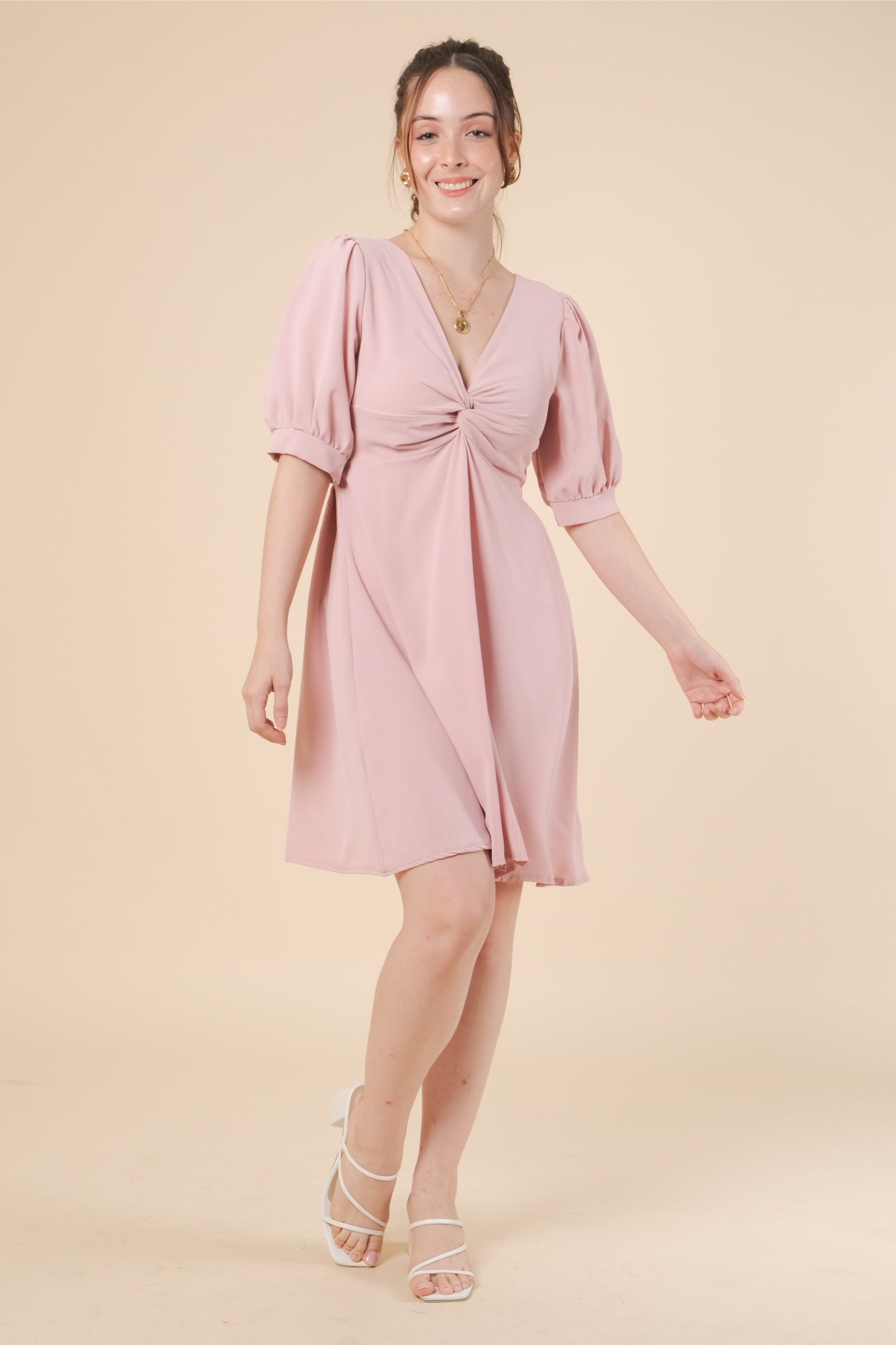 CHARLOTTE DRESS IN BLUSH PINK