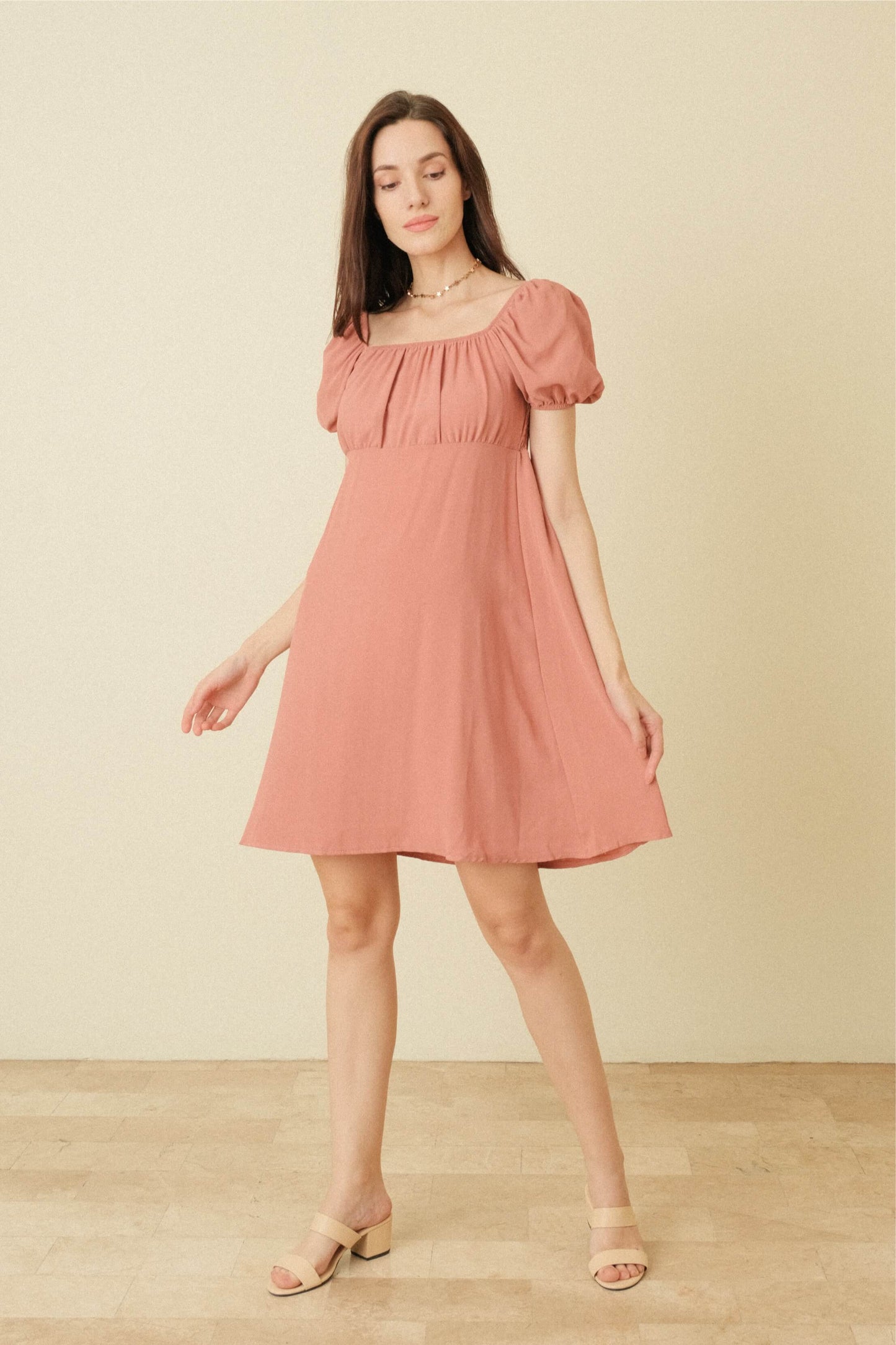 LISA DRESS IN SALMON PINK