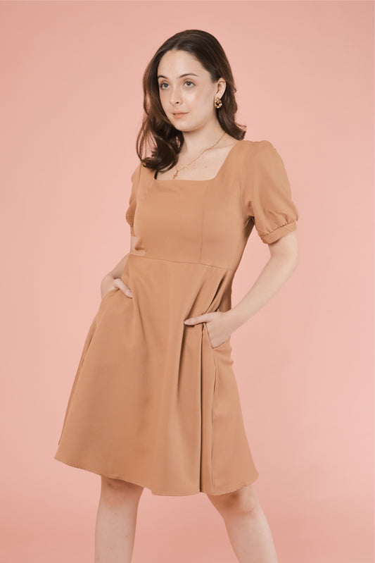 MINDY DRESS IN TAN