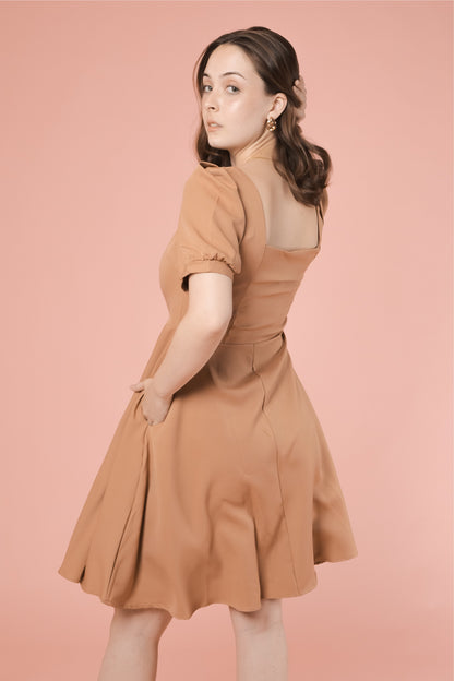 MINDY DRESS IN TAN