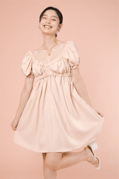 MAXINE DRESS IN NUDE PINK