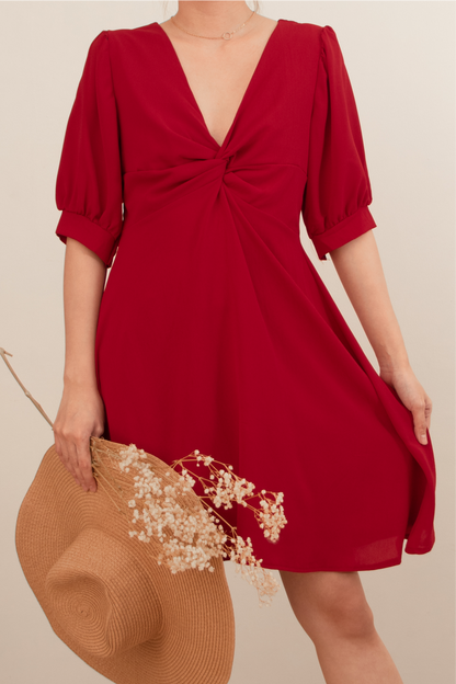 CHARLOTTE DRESS IN MAROON