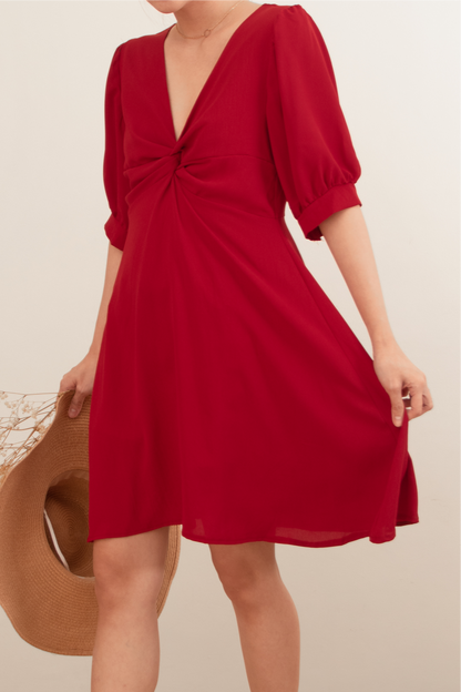 CHARLOTTE DRESS IN MAROON