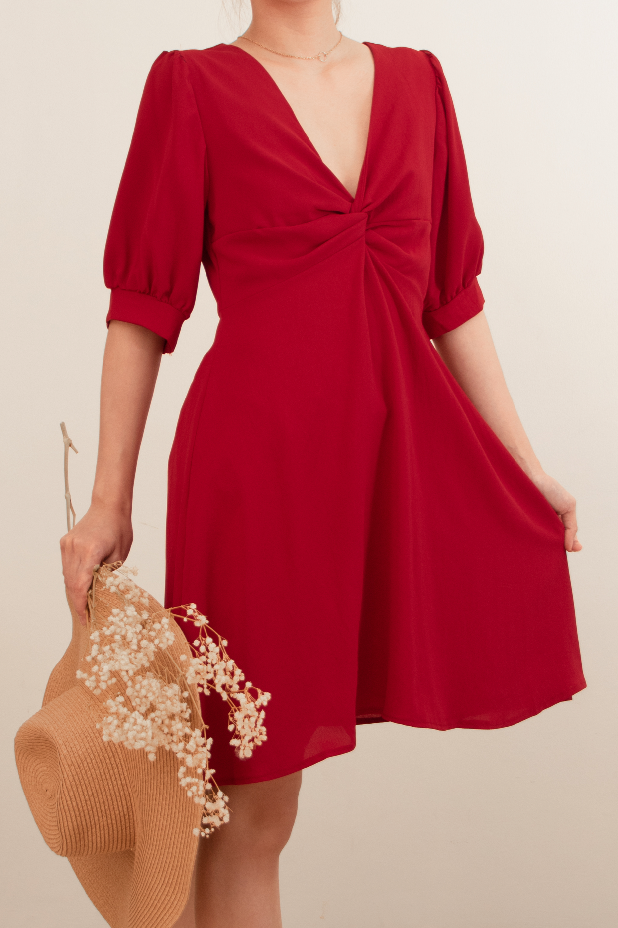 CHARLOTTE DRESS IN MAROON