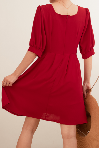 CHARLOTTE DRESS IN MAROON